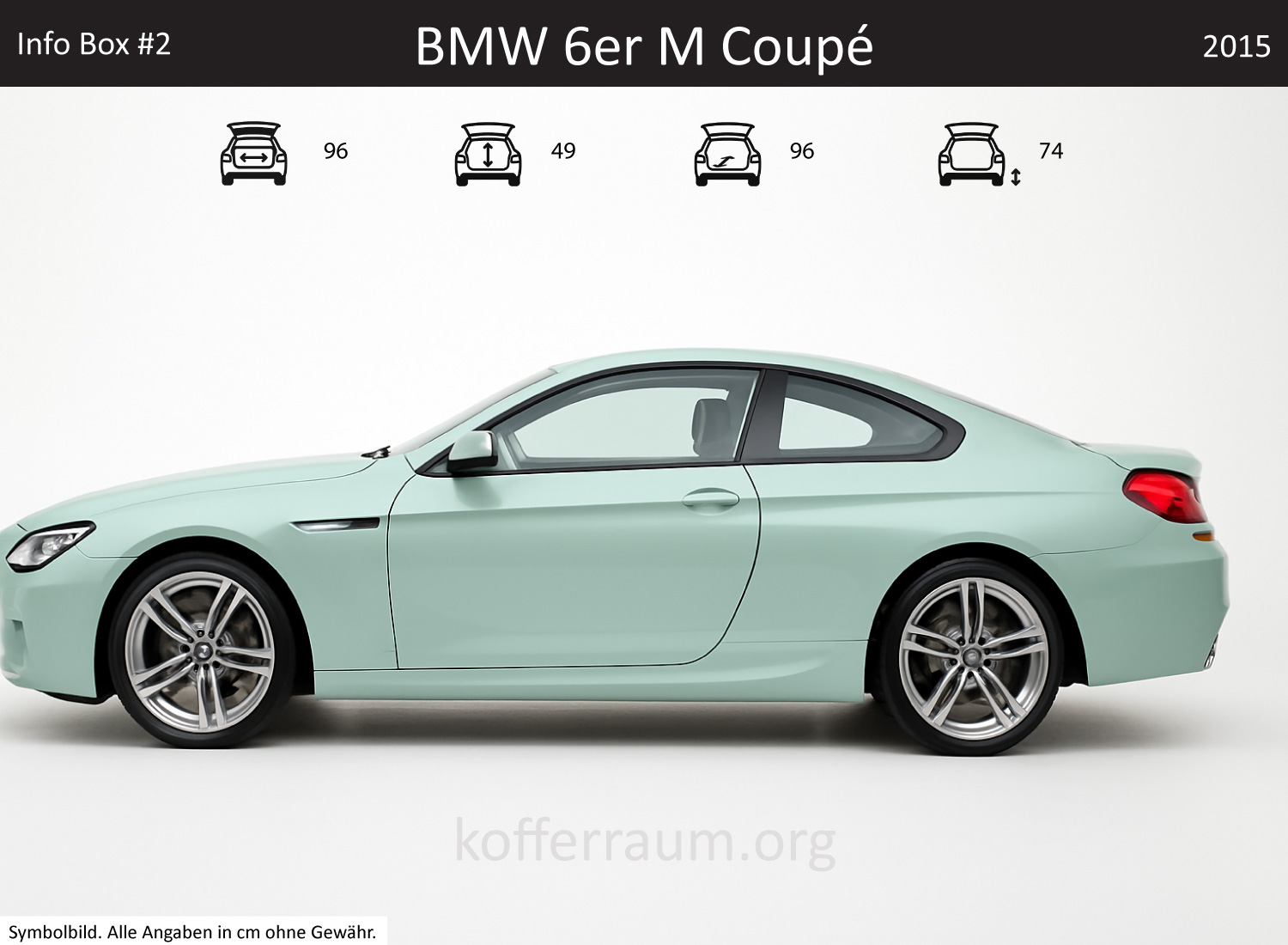 BMW 6er M Coupé Kofferraum Maße