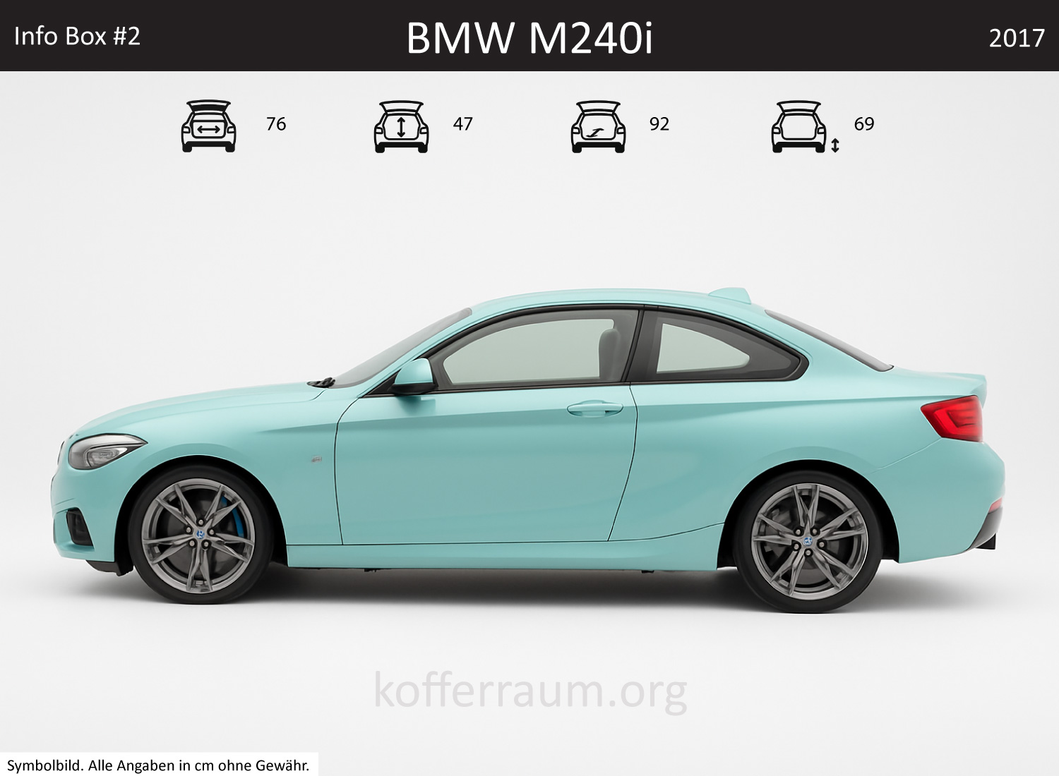 BMW M240i Kofferraum Maße