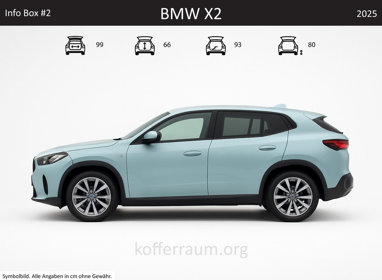 BMW X2 Kofferraum Maße