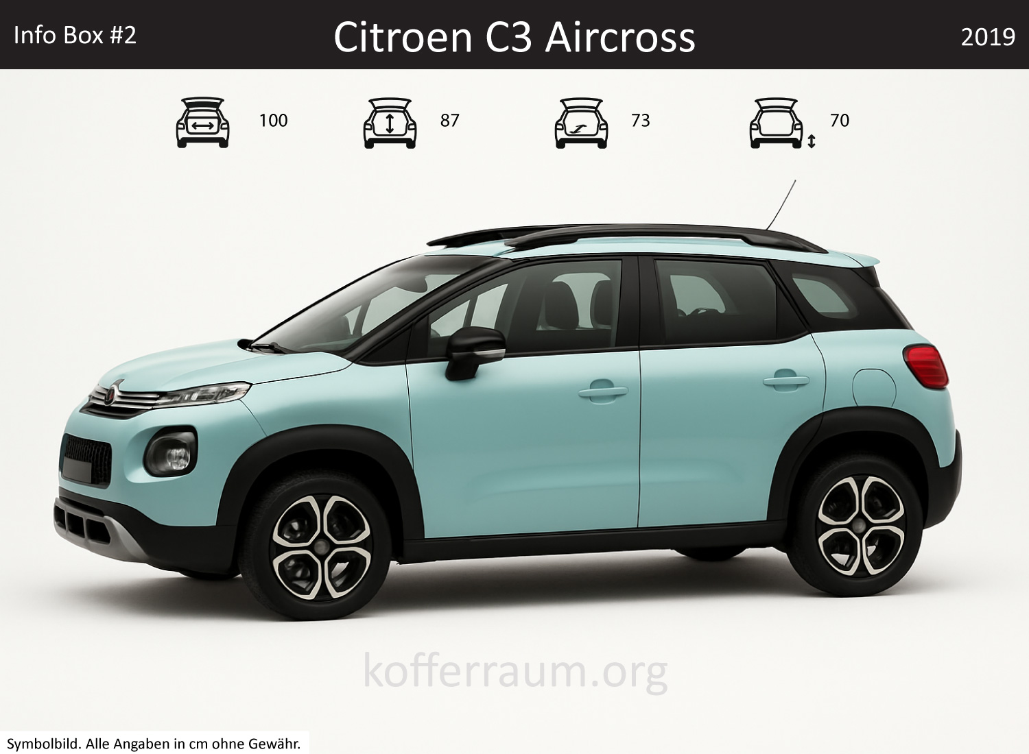 Citroen C3 Aircross Kofferraum Maße