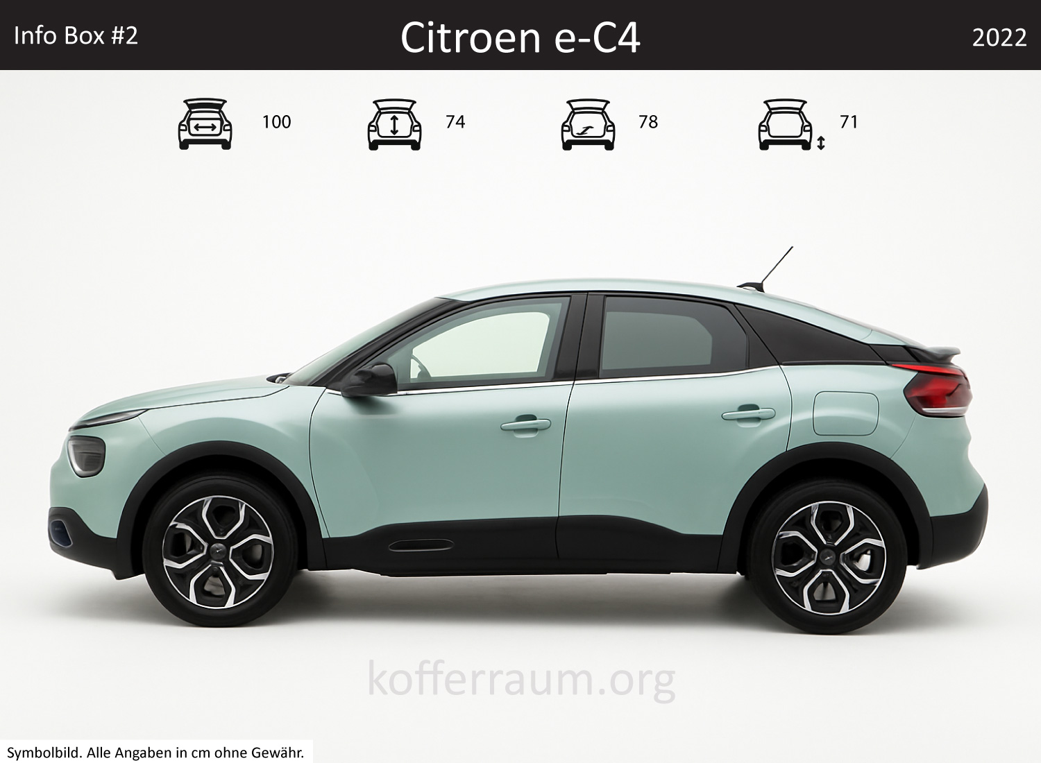 Citroen e-C4 Kofferraum Maße