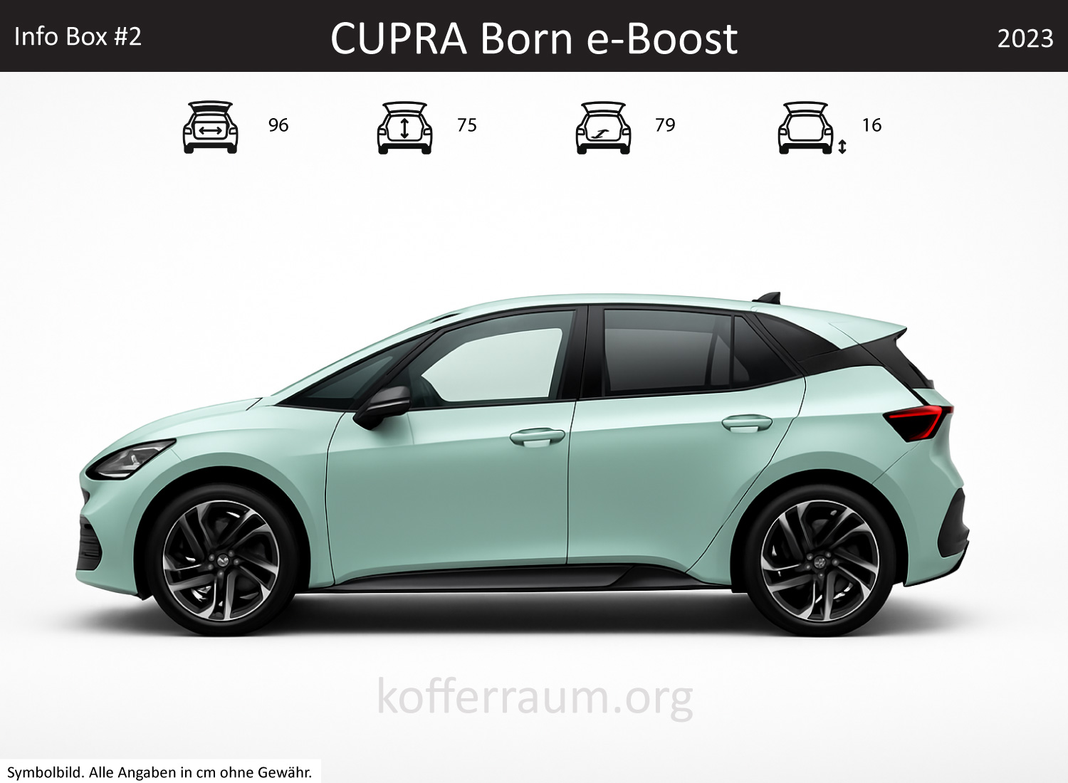 CUPRA Born e-Boost Kofferraum Maße 1 CUPRA Born e-Boost Kofferraum Maße