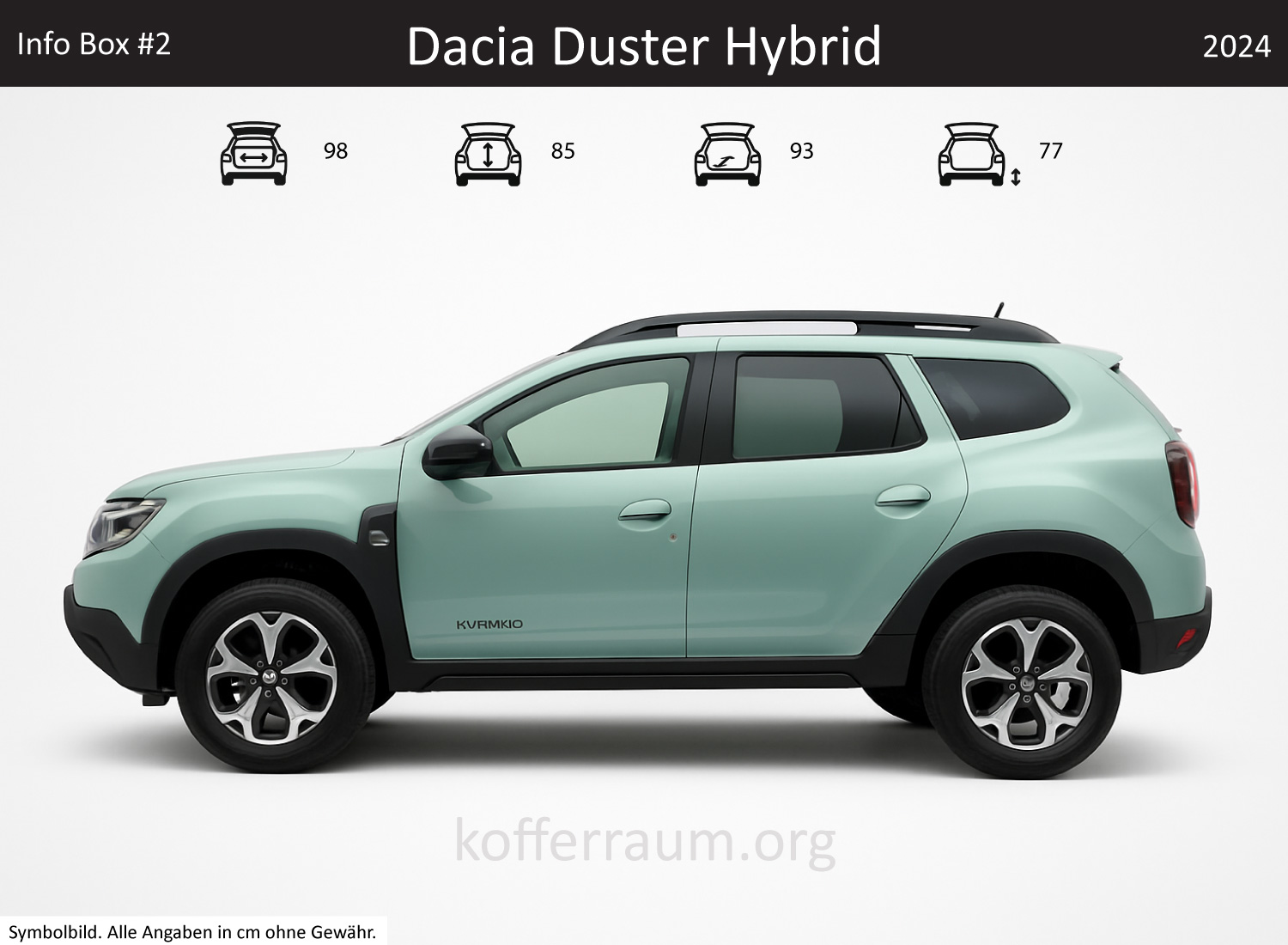 Dacia Duster Hybrid Kofferraum Maße