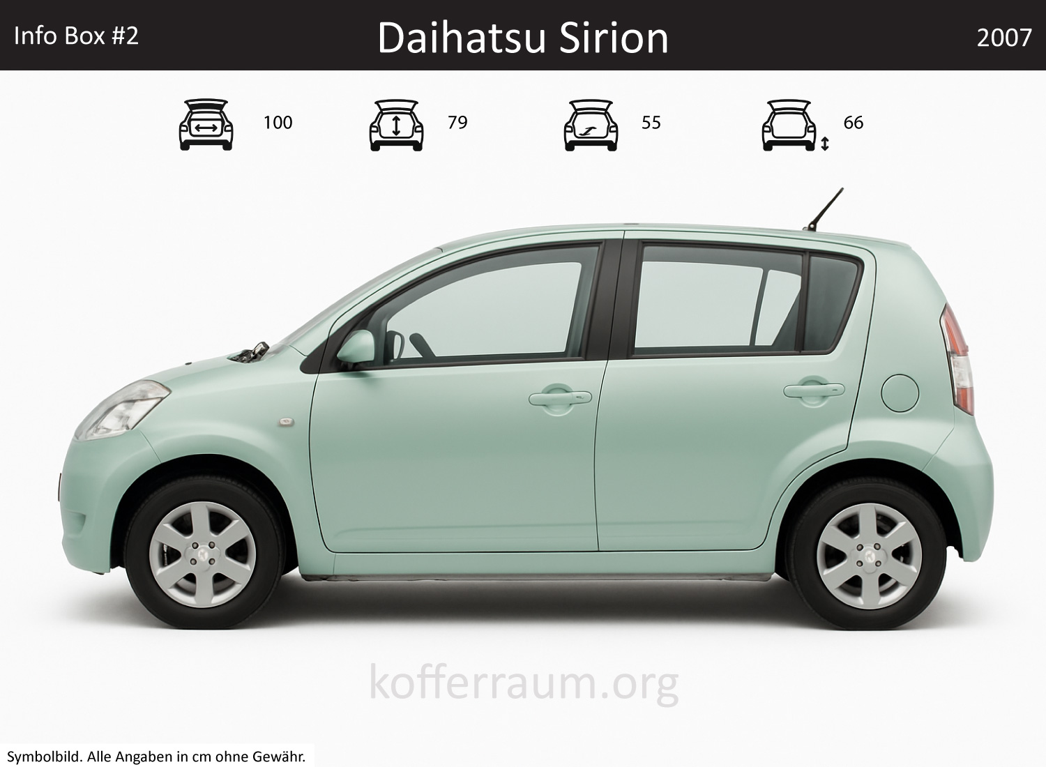 Daihatsu Sirion Kofferraum Maße 1 Daihatsu Sirion Kofferraum Maße