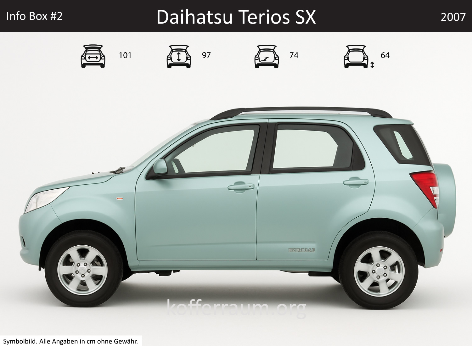 Daihatsu Terios SX Kofferraum Maße