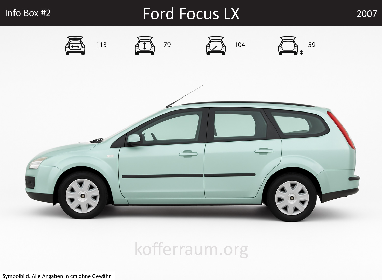Ford Focus LX Kofferraum Maße