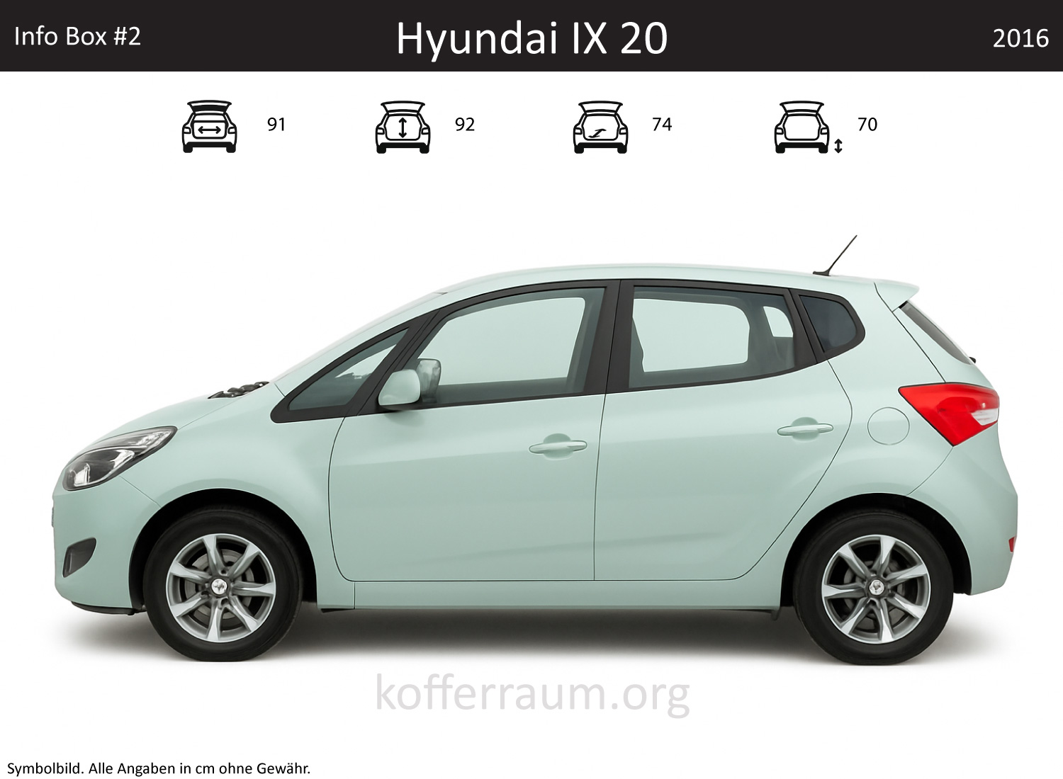 Hyundai IX 20 Kofferraum Maße