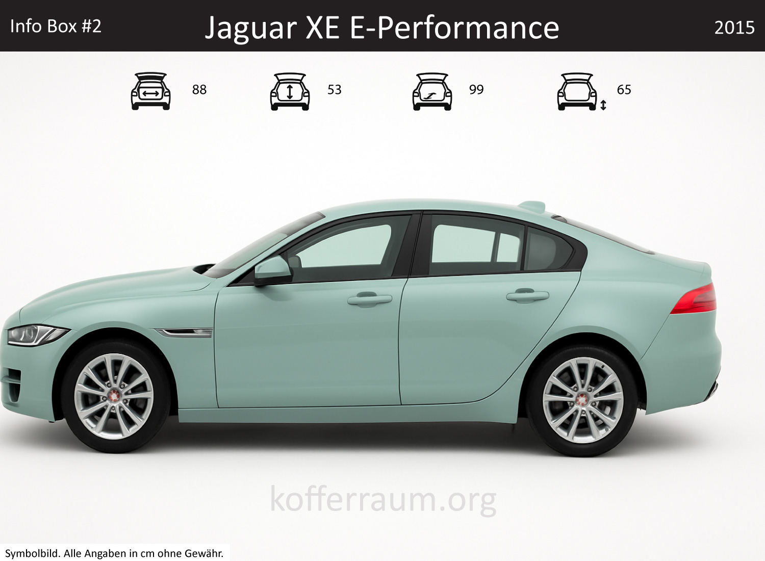 Jaguar XE E-Performance Kofferraum Maße