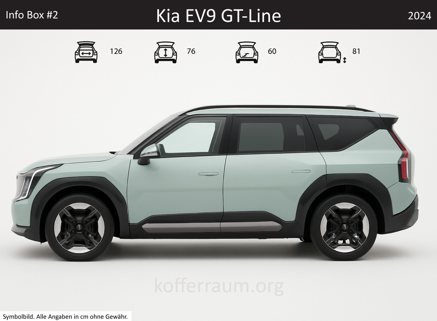 Kia EV9 GT-Line Kofferraum Maße
