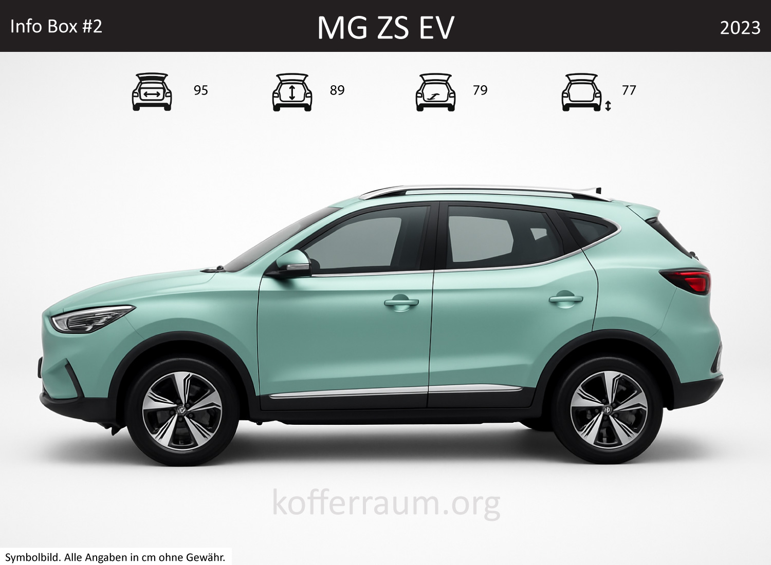 MG ZS EV Kofferraum Maße
