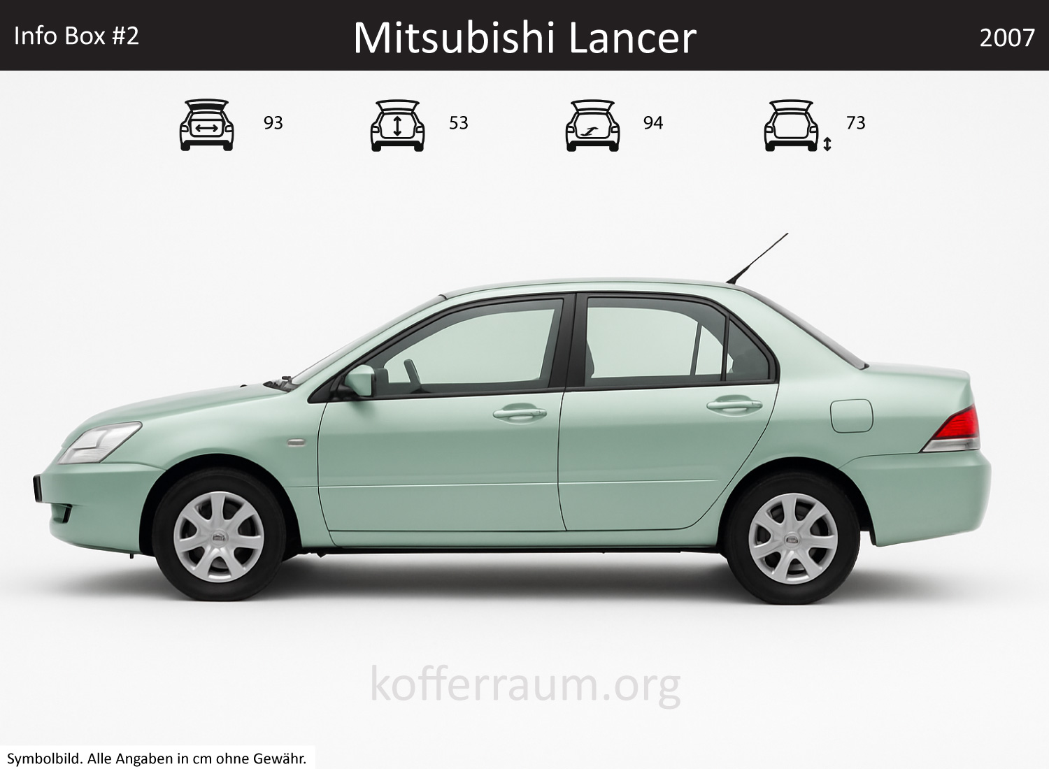 Mitsubishi Lancer Kofferraum Maße