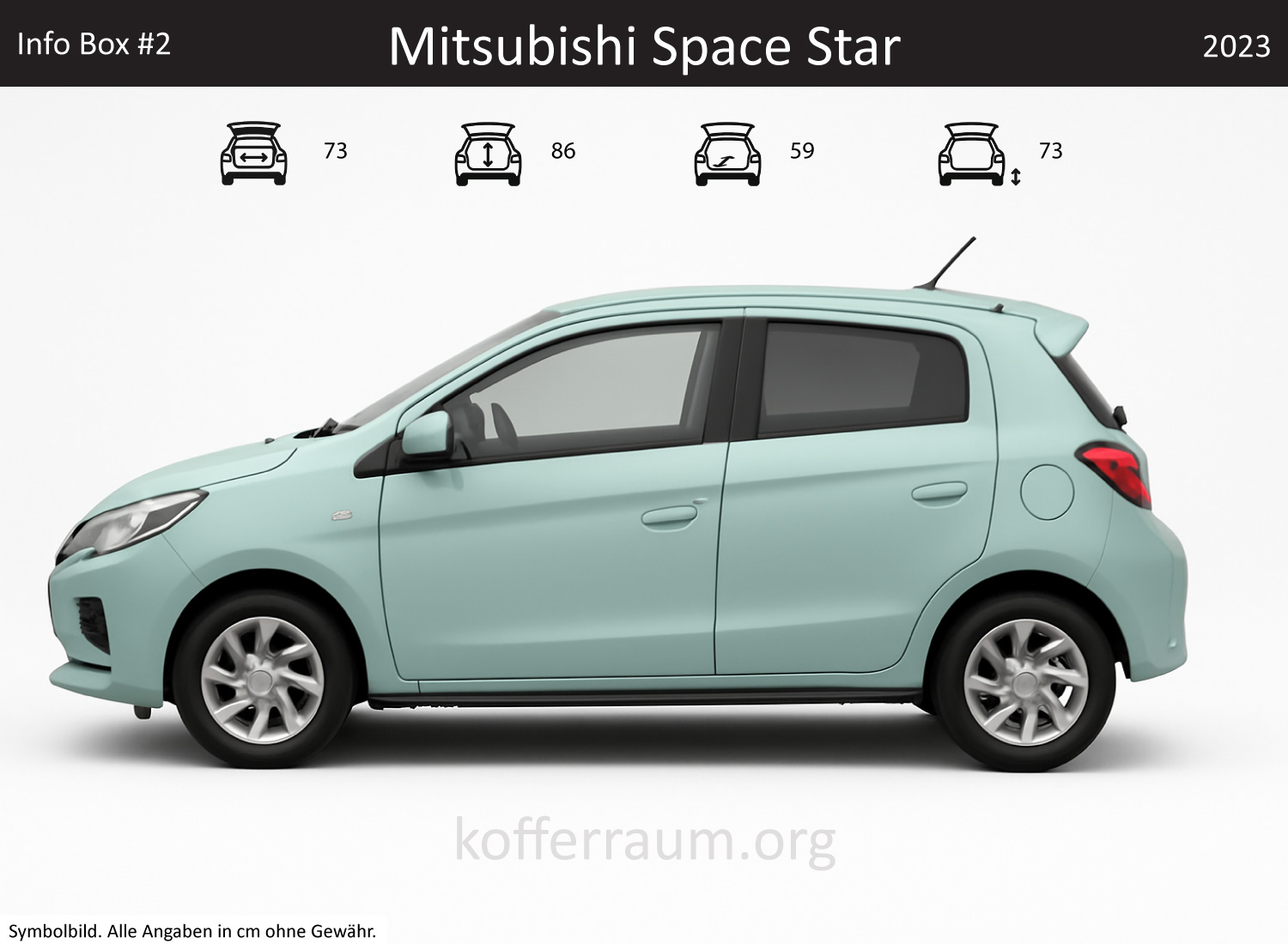Mitsubishi Space Star Kofferraum Maße