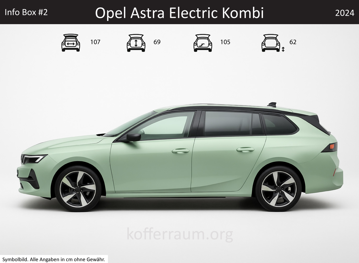 Opel Astra Electric Kombi Kofferraum Maße