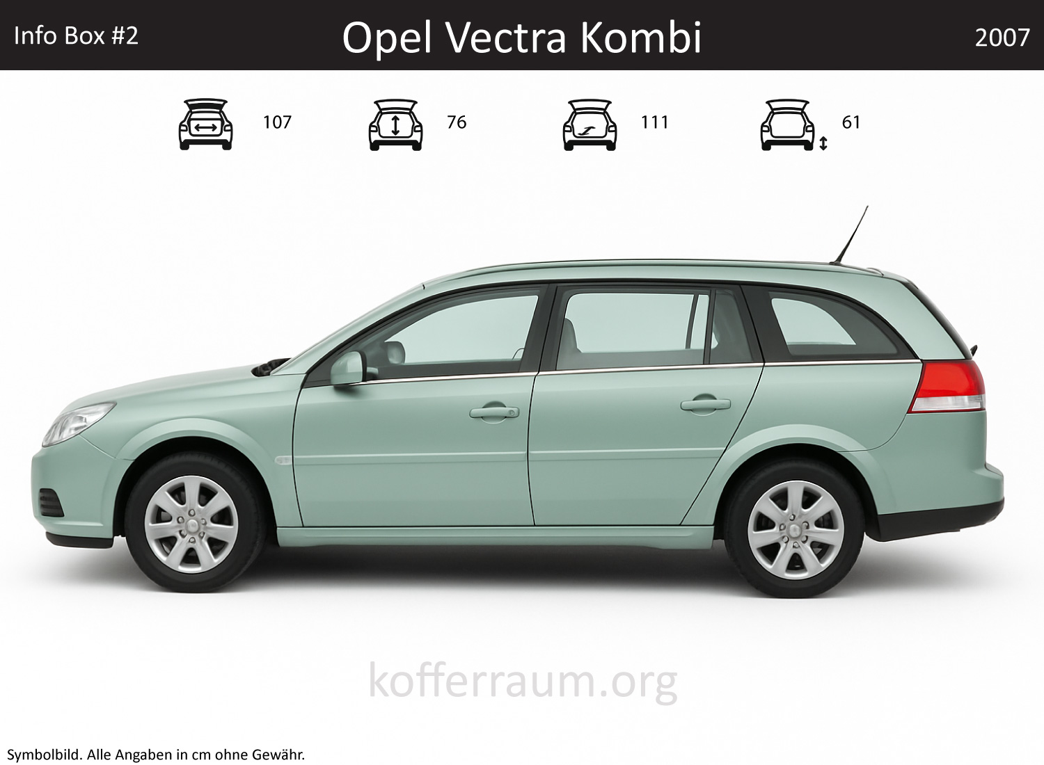 Opel Vectra Kombi Kofferraum Maße