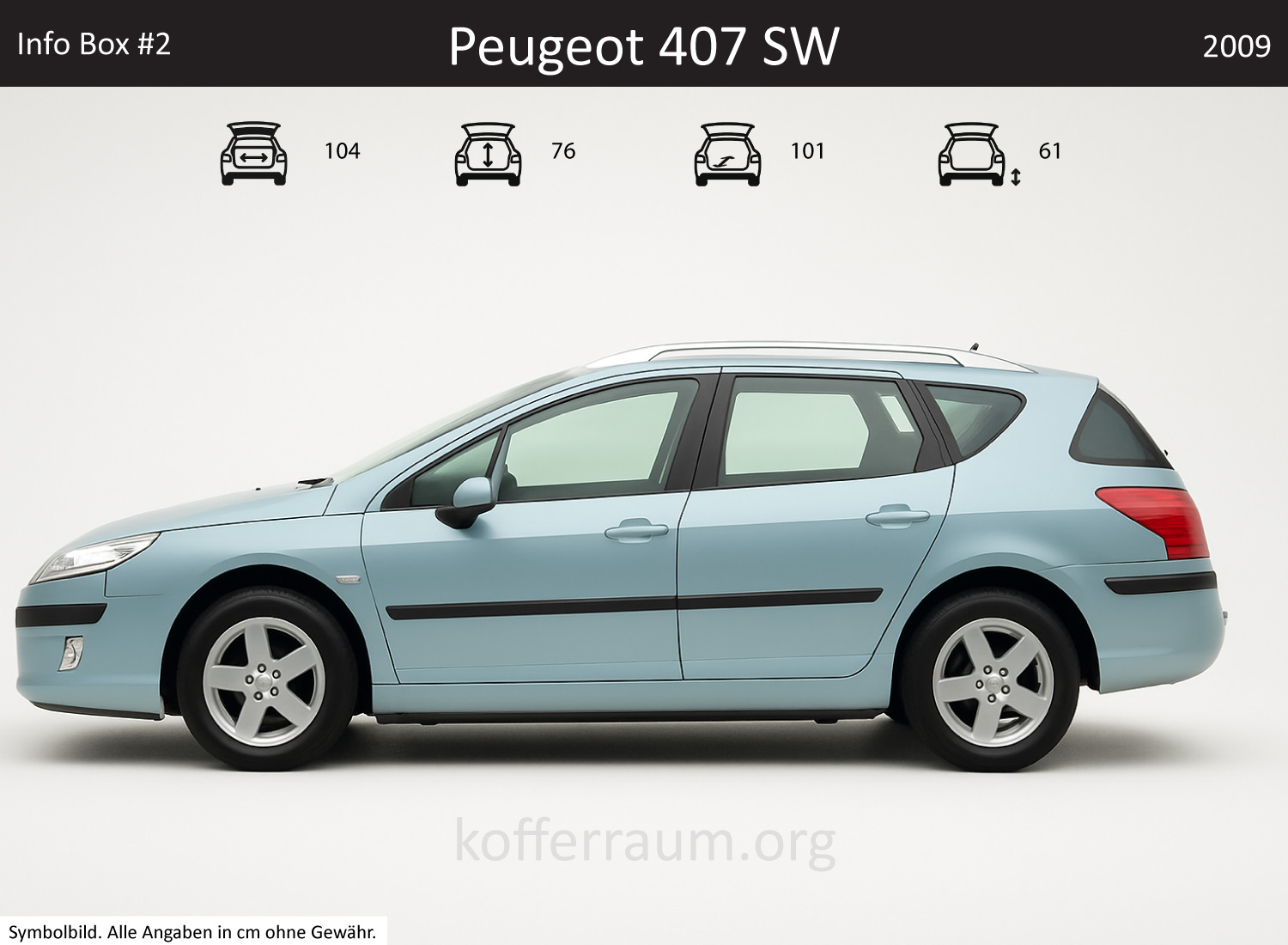Peugeot 407 SW Kofferraum Maße