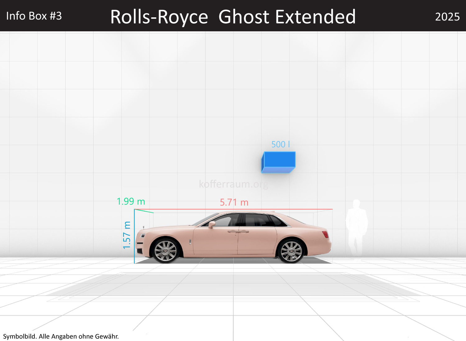 Rolls-Royce Ghost Extended: Kofferraumvolumen und Abmessungen 3 Rolls-Royce Ghost Extended: Kofferraumvolumen und Abmessungen