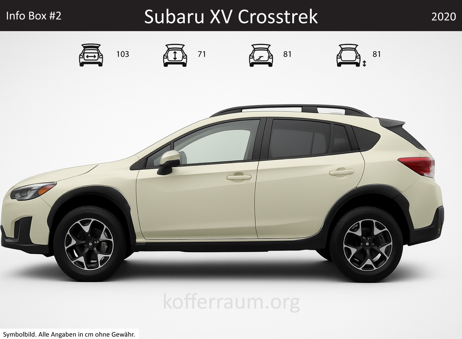 Subaru XV Crosstrek Kofferraum Maße