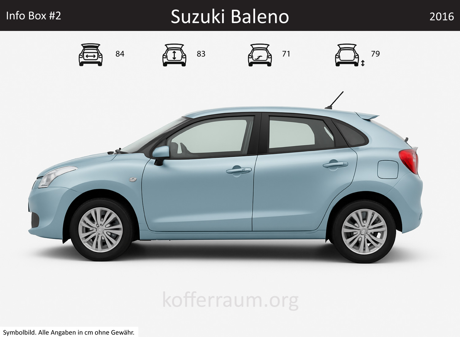 Suzuki Baleno Kofferraum Maße