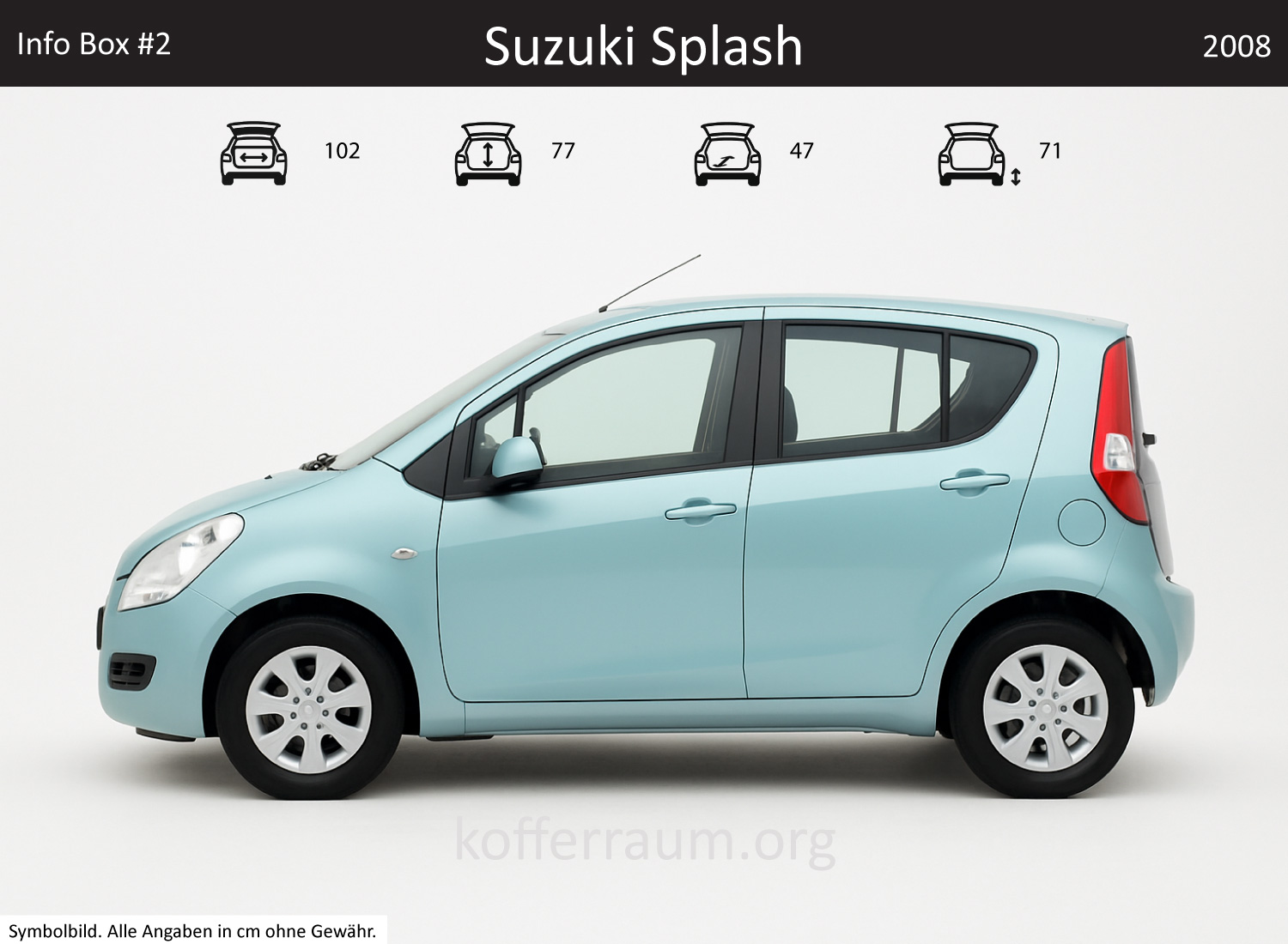 Suzuki Splash Kofferraum Maße