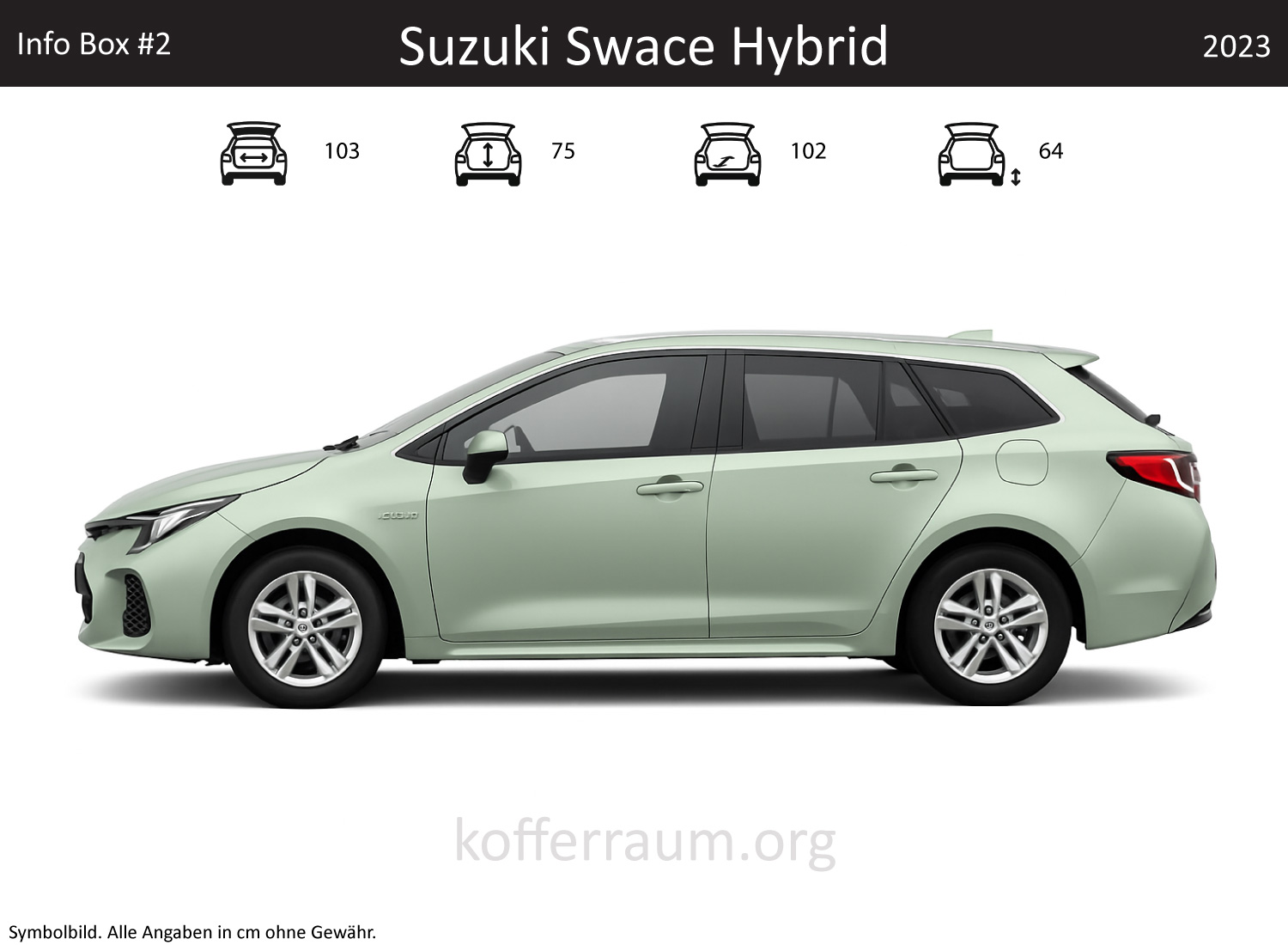 Suzuki Swace Hybrid Kofferraum Maße