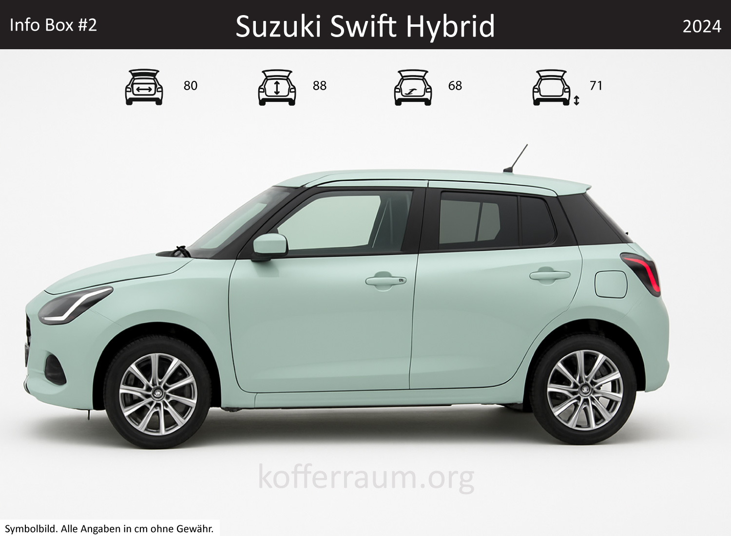 Suzuki Swift Hybrid Kofferraum Maße