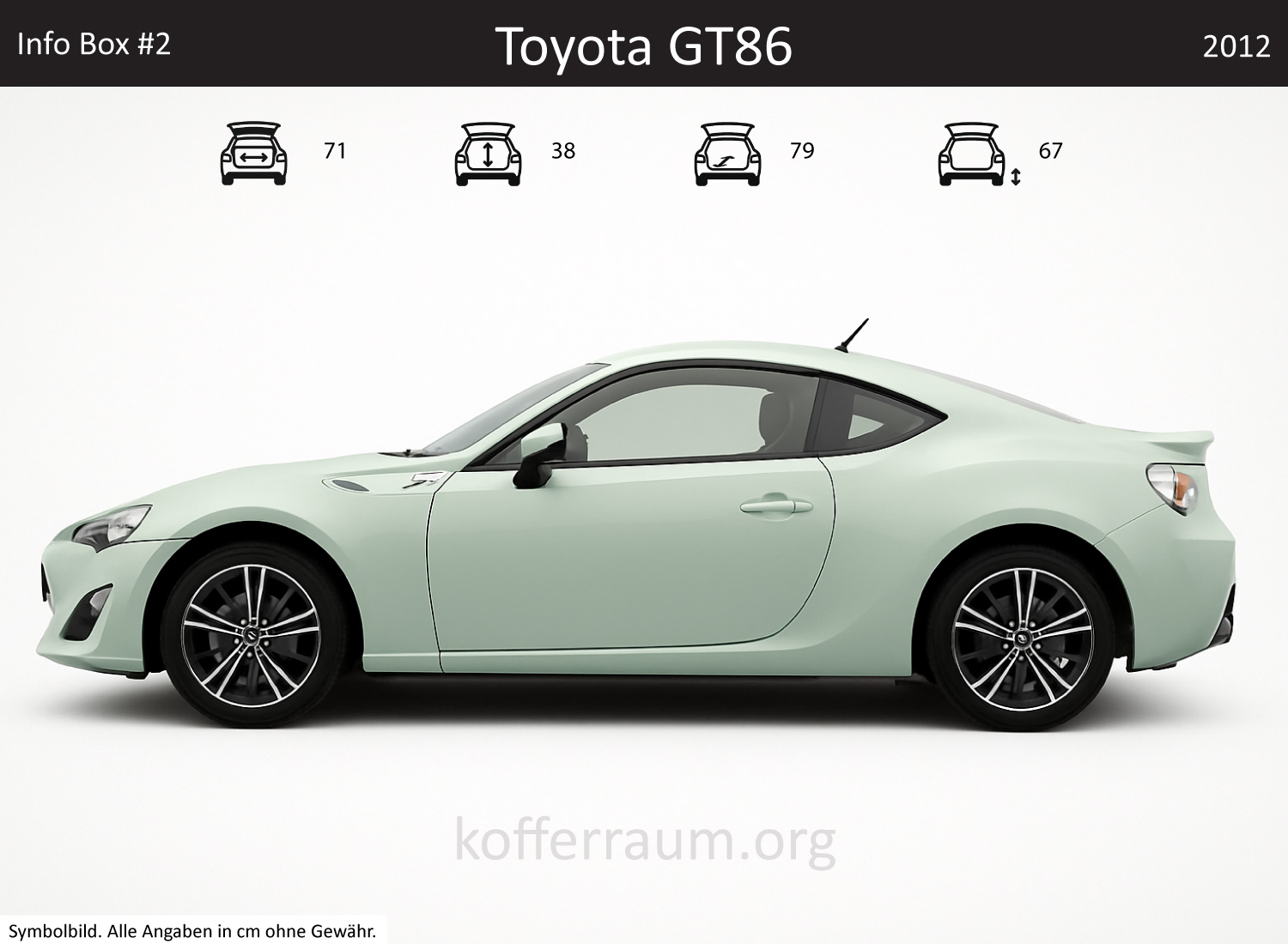 Toyota GT86 Kofferraum Maße