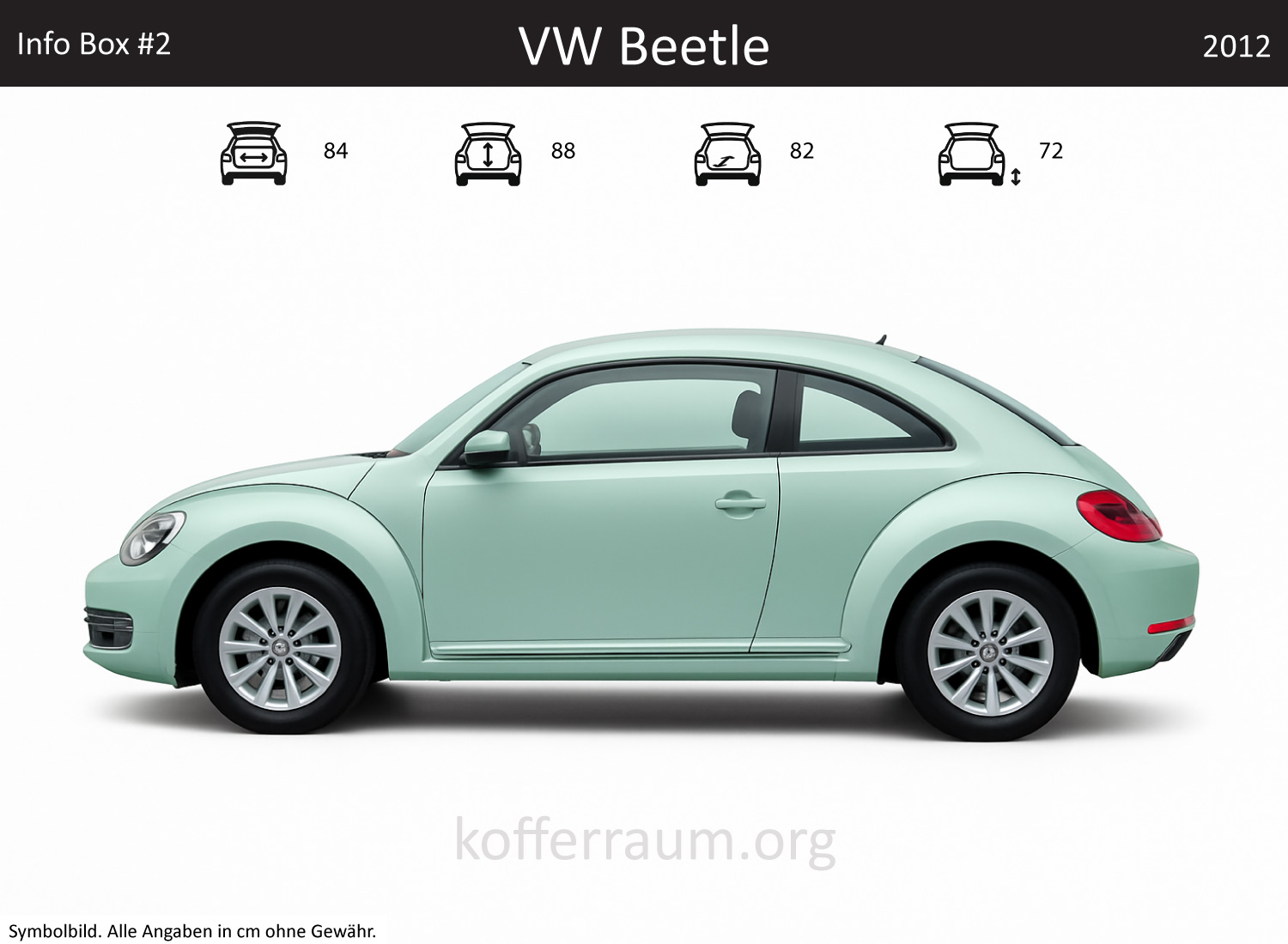 VW Beetle Kofferraum Maße