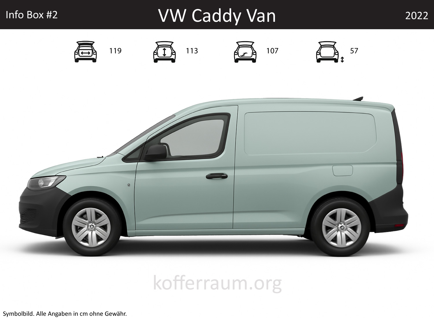 VW Caddy Van Kofferraum Maße