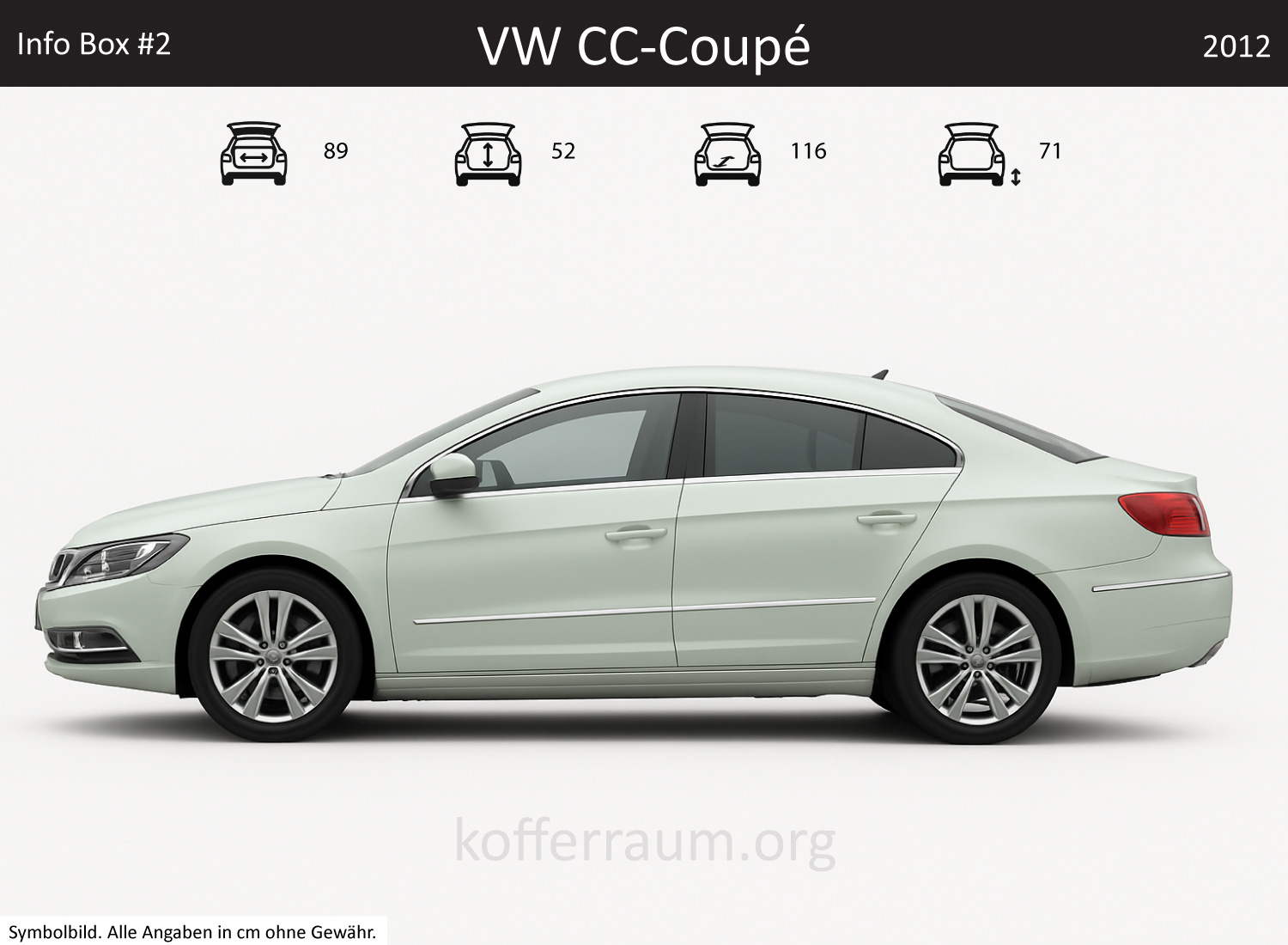 VW CC-Coupé Kofferraum Maße