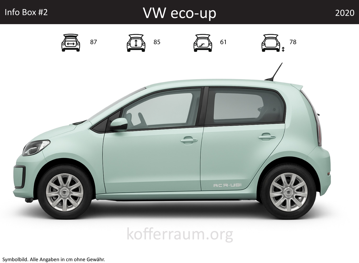 VW eco-up Kofferraum Maße 1 VW eco-up Kofferraum Maße