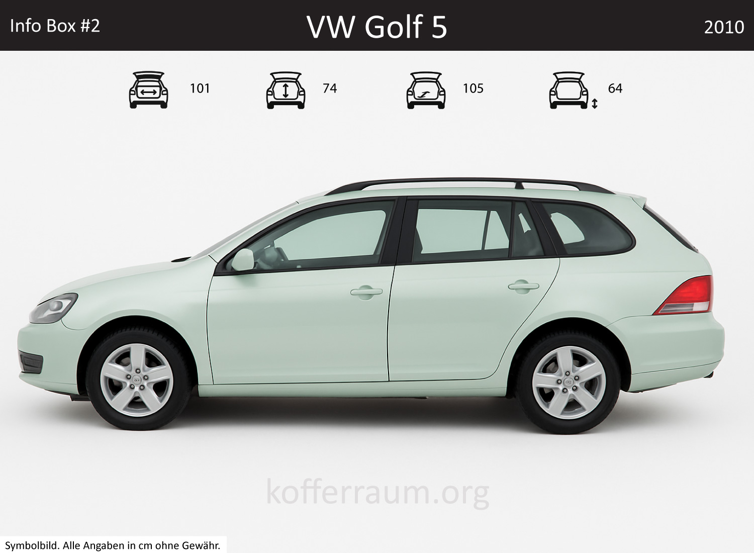 VW Golf 5 Kofferraum Maße