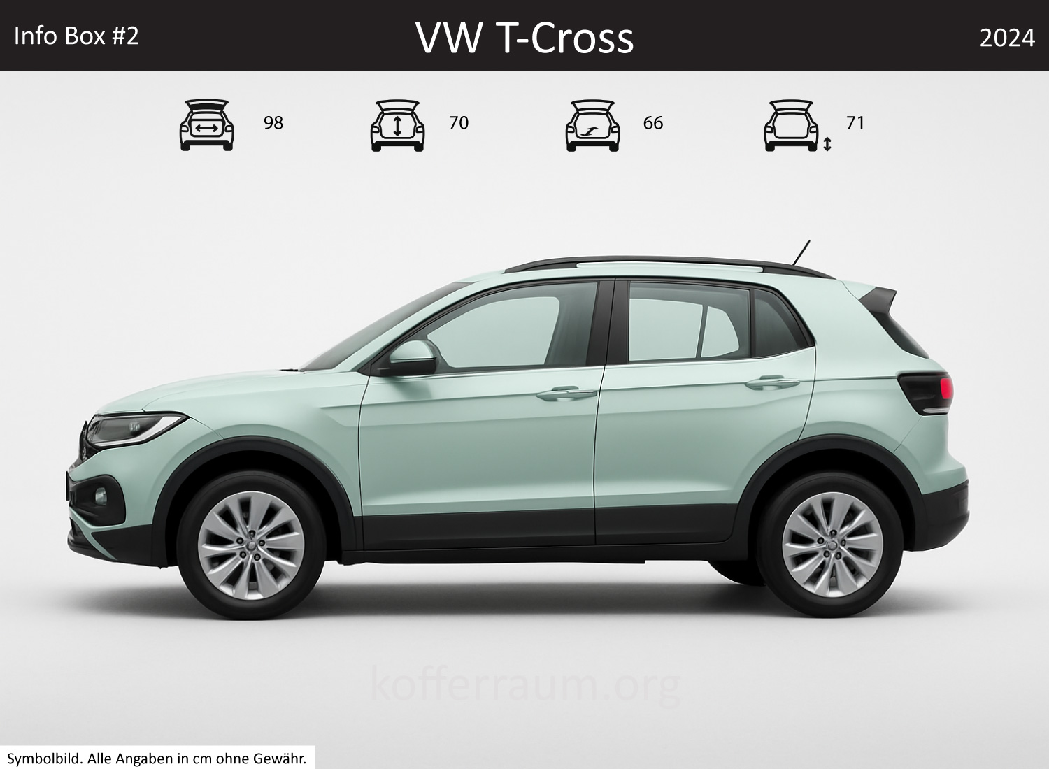 VW T-Cross Kofferraum Maße