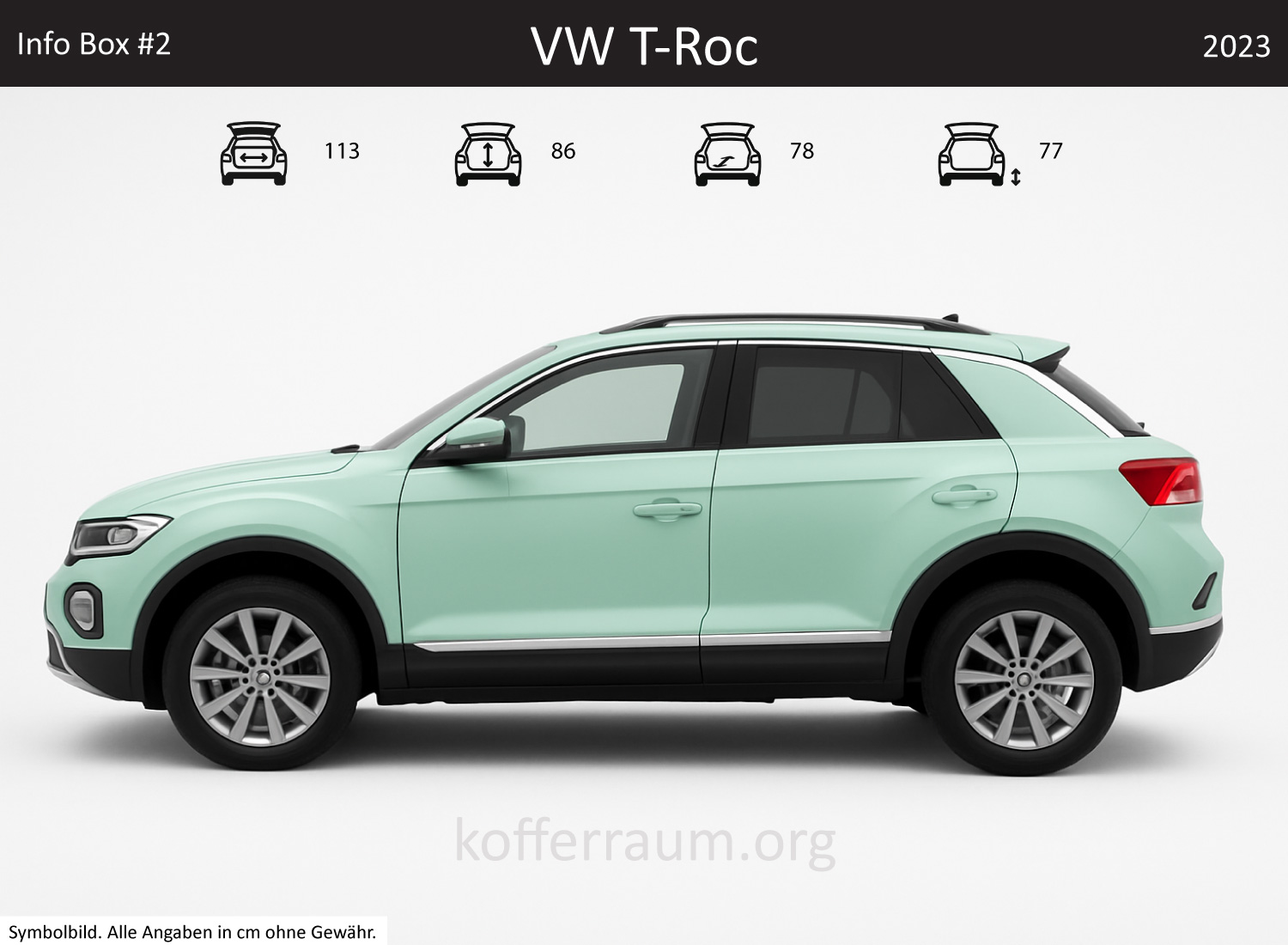 VW T-Roc Kofferraum Maße 1 VW T-Roc Kofferraum Maße