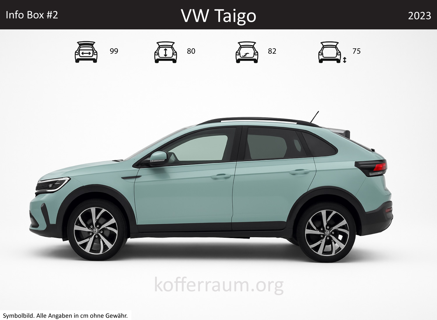 VW Taigo Kofferraum Maße
